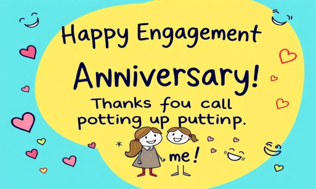 Funny Engagement Anniversary Wishes to Make Him Smile