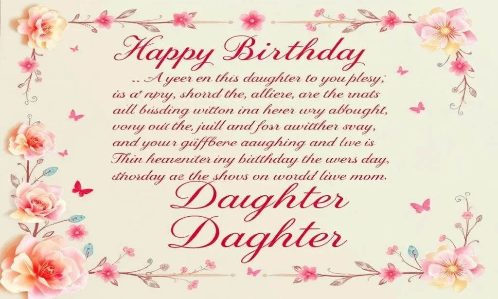 Tender and Touching Birthday Wishes for Daughter