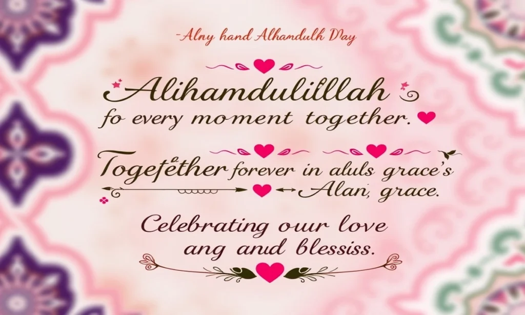 Unique Alhamdulillah Wedding Anniversary Messages for Couples