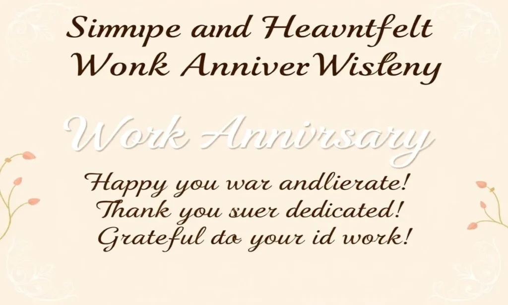 Simple and Heartfelt Work Anniversary Wishes